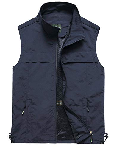 Gihuo Angelweste für Herren, leicht, schnell trocknend, mit mehreren Taschen, Style3-navy, Medium Gihuo Angelweste für Herren, leicht, schnell trocknend, mit mehreren Taschen, Style3-navy, Medium von Gihuo