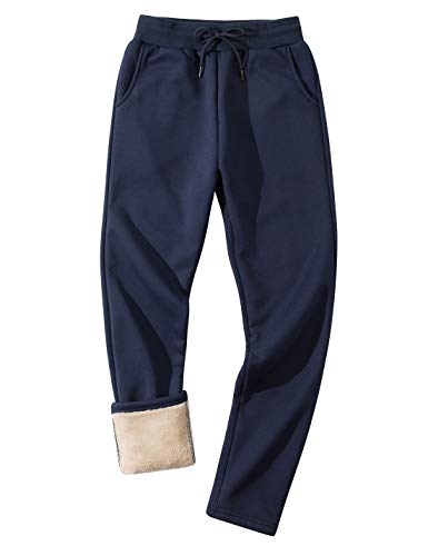 Gihuo Herren Winter Fleece Hose Sherpa Gefüttert Sweatpants Active Running Jogger Pants, 2# Königsblau, Mittel von Gihuo