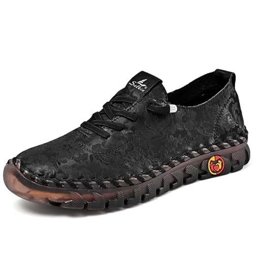 Frauen Ultra Gemütlich Atmungsaktiv Turnschuhe Mode Handgefertigt Geblümt Stickerei Gehen Schuhe Handgefertigt Weich Atmungsaktiv rutschfest Rindfleisch Sehne Orthesen WalkShoe(D,40 EU) von Gikleihwy