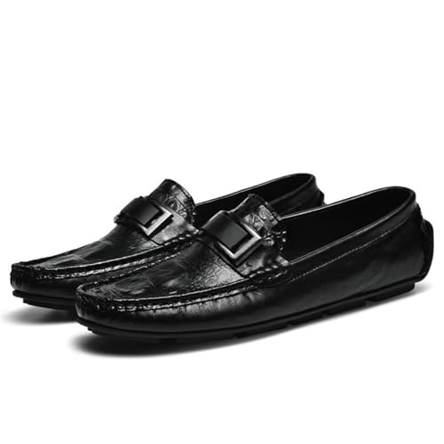 Gikleihwy Herren Klassische Driving Loafer, Casual Slip-On Weiche Dress Penny Schuhe Leichte Business Mokkasins für Party Hochzeit(Black,38 EU) von Gikleihwy