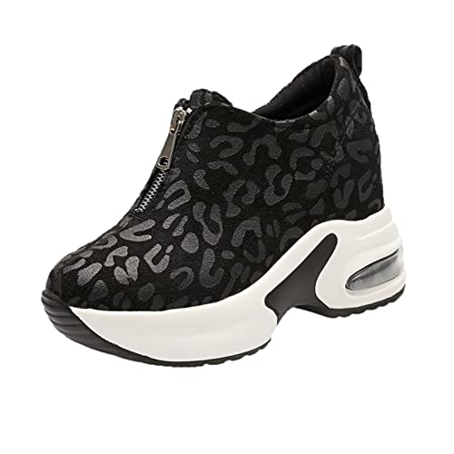 Leopardenmuster Breite Breite Turnschuhe Mode Keile Reißverschluss Hypersoft Höhe Erhöhen Schuhe Plattform Retro Bogen Unterstützung Gehen Arbeit Turnschuhe Rutschfest Fitnessstudio Schuhe(Black,38 EU Leopardenmuster Breite Breite Turnschuhe Mode Keile Reißverschluss Hypersoft Höhe Erhöhen Schuhe Plattform Retro Bogen Unterstützung Gehen Arbeit Turnschuhe Rutschfest Fitnessstudio Schuhe(Black,38 EU von Gikleihwy