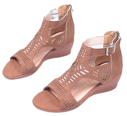 Plattform Keil Rutsche Sandalen für Damen Sommer Gladiator Einstellbar Schnalle Offene Zehe Römisch Reißverschluss Schuhe Lässig Rutschfest Hohle Schuhe Minimalismus Strand Gummi Weich Flach Sandalen( Plattform Keil Rutsche Sandalen für Damen Sommer Gladiator Einstellbar Schnalle Offene Zehe Römisch Reißverschluss Schuhe Lässig Rutschfest Hohle Schuhe Minimalismus Strand Gummi Weich Flach Sandalen( von Gikleihwy