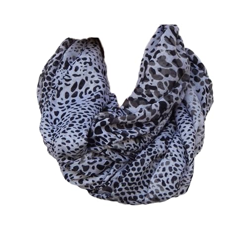 GIL-DESIGN XXL LOOP SCHAL SCHLAUCHSCHAL RUNDSCHAL HALSTUCH TÜCHER AUSWAHL HERBST WINTER 2023-2024 (Leopard Schwarz Weiß 17) von Gil-Design
