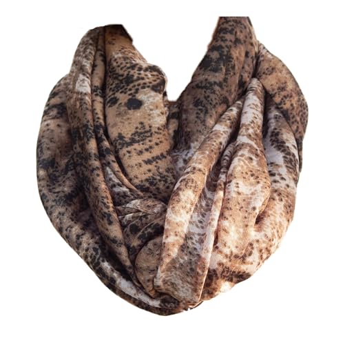 GIL-DESIGN XXL LOOP SCHAL SCHLAUCHSCHAL RUNDSCHAL HALSTUCH TÜCHER AUSWAHL HERBST WINTER 2023-2024 (Trend Braun Beige 19) von GIL-DESIGN