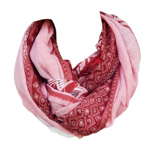 Gil-Design XXL LOOP SCHAL SCHLAUCHSCHAL RUNDSCHAL HALSTUCH TÜCHER AUSWAHL HERBST WINTER 2023-2024 (Federn Rosa Bordo Rot 28) von GIL-DESIGN