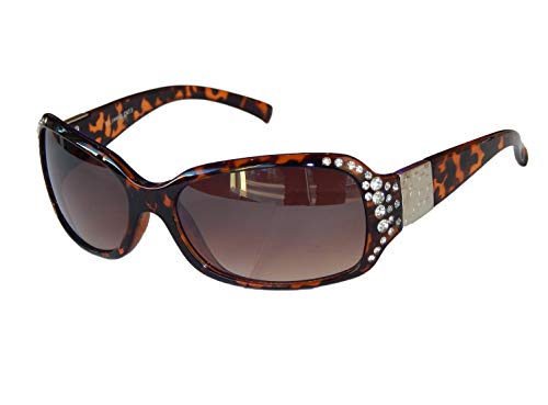 Gil SSC Damenbrille Sonnenbrille Retro mit Strasssteinen Schmuckornament M 10 (Braun Leopard) von GIL-DESIGN