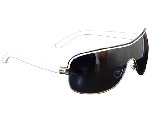 Pilotenbrille Brille Sonnenbrille Pornobrille Fliegerbrille Moderner Look Auswahl M 7. (Silber Weiß) von Gil SSC