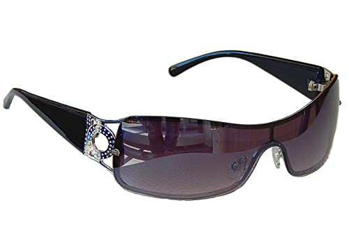 Sonnenbrille Damenbrille Brille Monoglas Sportlicher Style Damen M 34 (Schwarz Silber) von Gil SSC