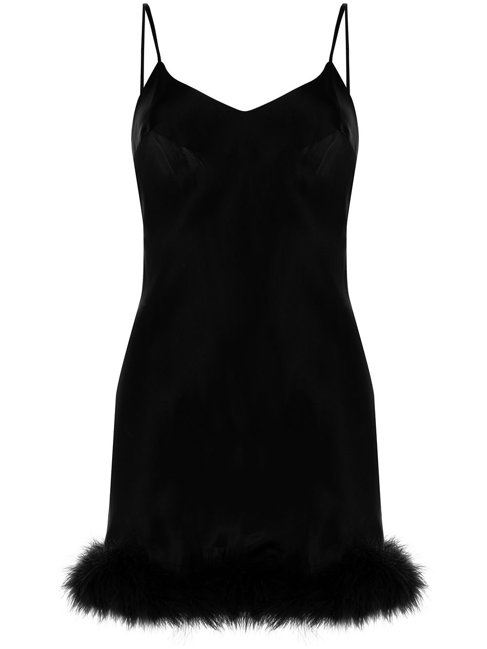 Gilda & Pearl Kitty Camisole-Kleid mit Federbesatz - Schwarz von Gilda & Pearl
