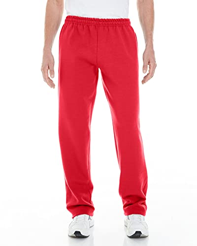 Adult Heavy Blend� 8 oz. Open-Bottom Sweatpants with Pockets RED 5XL von Gildan