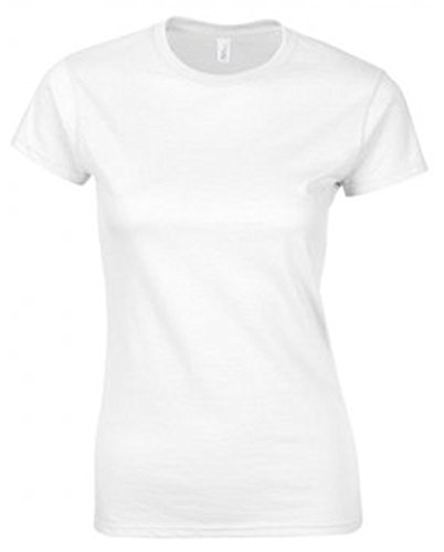 Gildan Softstyle? Damen Spannbettlaken ringgesponnene T-Shirt Gr. Large, weiß von Gildan