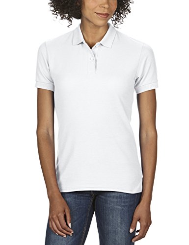 GILDAN Damen Ladies' DryBlend Double Piqué Polo/75800L Poloshirt, Weiß (White 30), 36 (Herstellergröße: S) von Gildan