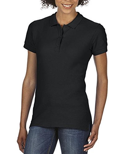 GILDAN Damen Ladies' Premium Cotton Double Piqué Polo/85800L Poloshirt, Schwarz (Black 36), 38 (Herstellergröße: M) von Gildan