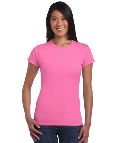 GILDAN Damen Ladies' Softstyle 64000L T-Shirt, Rosa (Azalea 71), 38 (Herstellergröße: M) von Gildan