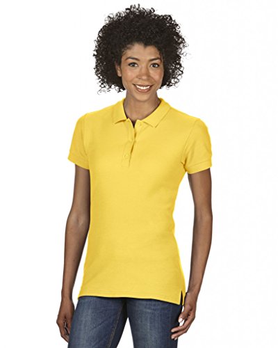 GILDAN Damen Ladies' Premium Cotton Double Piqué Polo/85800L Poloshirt, Gelb (Daisy 98), 46 (Herstellergröße: XXL) von Gildan