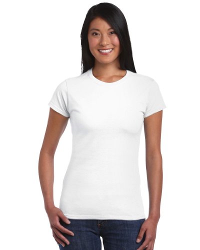 Gildan Damen Ladies' Softstyle 64000L T-Shirt, Weiß (White 30), 38 (Herstellergröße: M) von Gildan