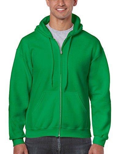 GILDAN Herren Adult 50/50 Cotton/Poly. Full Zip Hooded Sweat /18600 Kapuzenpullover, Grün (Irish Green 167), Medium (Herstellergröße: M) von Gildan