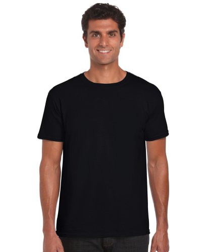 GILDAN Herren Adult Softstyle T-Shirt, Schwarz (Black), Large (Herstellergröße: L) von Gildan