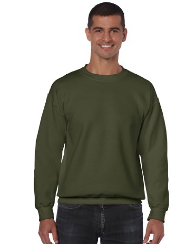 GILDAN Herren 50/50 Adult Crewneck Sweat Sweatshirt, Grün (Military Green), XXL von Gildan