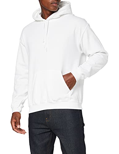 Gildan Herren Schweres Kapuzensweatshirt Hoodie, weiß, L von Gildan