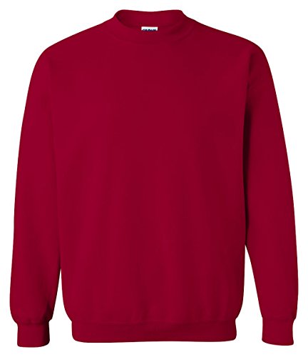 GILDAN Herren-Pullover mit Rundhalsausschnitt, Schwere Stoffqualität, 271,25 g/m², 50/50 Fleece Gr. L, kirschrot von Gildan