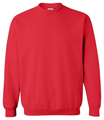 GILDAN Herren-Pullover mit Rundhalsausschnitt, Schwere Stoffqualität, 271,25 g/m², 50/50 Fleece Gr. XL, rot von Gildan