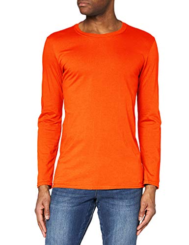 GILDAN Herren Soft Style L/Sleeve T-Shirt, Orange, L von Gildan