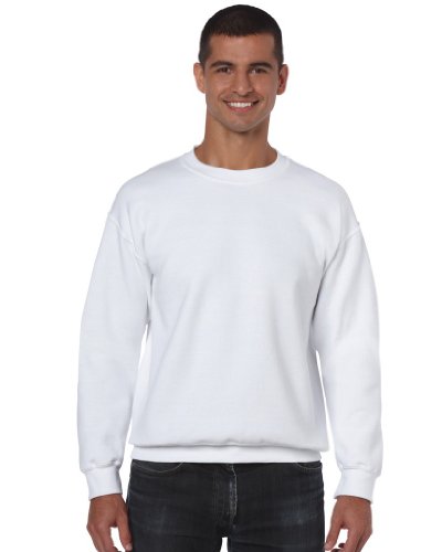 GILDAN Herren Sweatshirt BIG LINE, Heavy Blend, 18000, Einfarbig, Gr. XXXX-Large, Weiß (White) von Gildan
