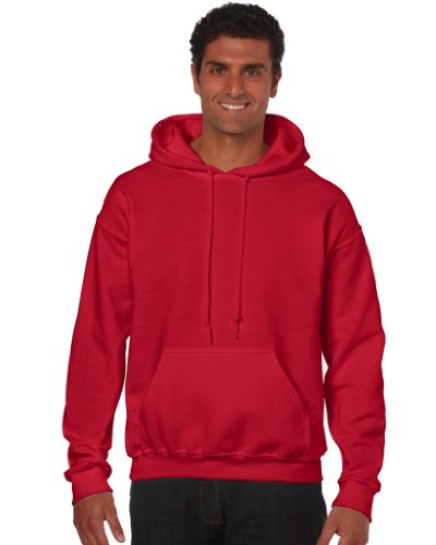 GILDAN Herren Adult 50/50 Cotton/Poly. Hooded Sweat Sweatshirt, Rot (Red), X-Large (Herstellergröße: XL) von Gildan