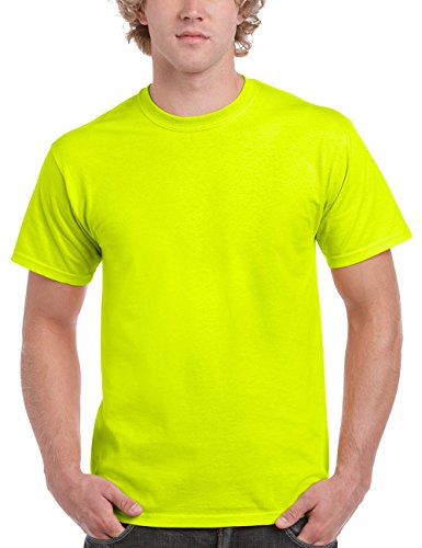 GILDAN Herren T-Shirt Adult Ultra Cotton 2000, Einfarbig, Gelb (Safety Green 188), XXXXX-Large (Herstellergröße: 5XL) von Gildan