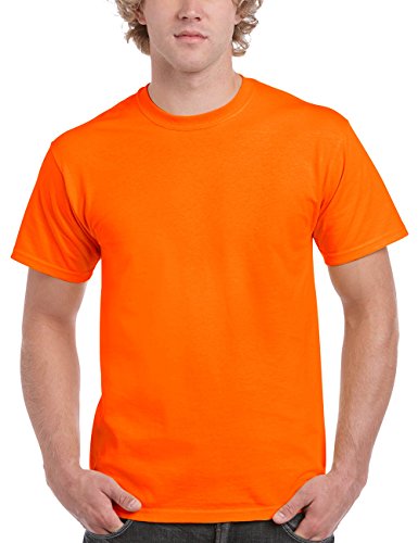 Gildan Herren Adult Ultra Cotton 2000 T-Shirt, Orange (Safety Orange 193), Large (Herstellergröße: L) von Gildan