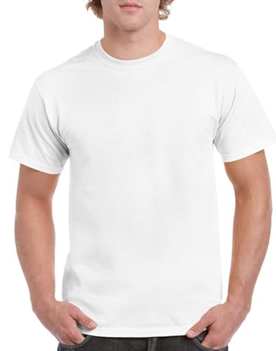 GILDAN Herren Adult Ultra Cotton T-Shirt, Weiß (White), Medium (Herstellergröße: M) von Gildan