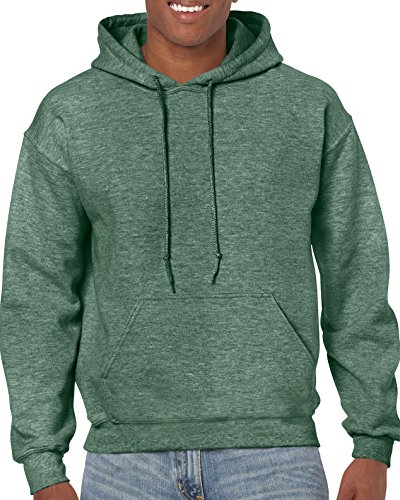 Gildan, G18500 XX, großes und Dickes Fleecemischgewebe-Sweatshirt mit Kapuze, für Kinder und Erwachsene, Farbe: Schwarz und Grün, XXL. von Gildan