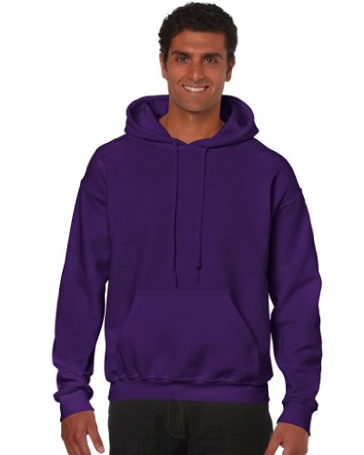 Gildan, G18500 XX, großes und dickes Fleece-Sweatshirt mit Kapuze, für Kinder und Erwachsene, Farbe: Schwarz und Violett, S. von Gildan