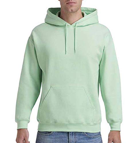 Gildan, G18500 XX, großes und Dickes Fleecemischgewebe-Sweatshirt mit Kapuze, für Kinder und Erwachsene, Farbe: Schwarz und Mintgrün, XXXL. von Gildan