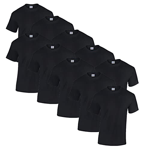 Gildan 10 T Shirts Heavy Cotton M L XL XXL 3XL 4XL 5XL Diverse Farben auswählbar, 10x Schwarz + 1 HL-Kauf Block, 4XL von Gildan