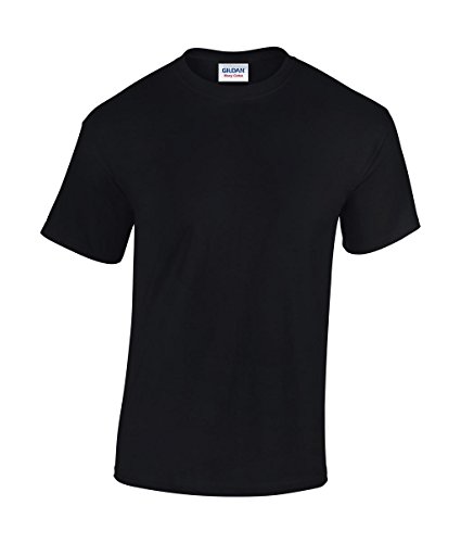 Gildan 5 Stück Heavy Cotton T-Shirt Herren Shirt S - 3XL Schwarz Weiß (3XL, Schwarz) von Gildan