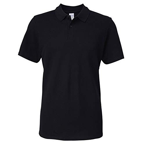 Gildan 64800 Softstyle Erwachsene Double Piqué Poloshirt, Schwarz, 4X-Groß von Gildan