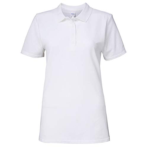 Gildan 64800L Damen Softstyle Doppel-Piqué-Poloshirt, Weiß, Größe XL, Weiss/opulenter Garten, X-Large Hoch Gildan 64800L Damen Softstyle Doppel-Piqué-Poloshirt, Weiß, Größe XL, Weiss/opulenter Garten, X-Large Hoch von Gildan