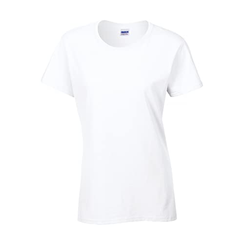 Gildan Damen Heavy Cotton Ladies' T-Shirt Tshirt, weiß, S von Gildan
