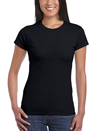 Gildan Damen Ladies' Softstyle 64000L T-Shirt, Schwarz (Black 36), 46 (Herstellergröße: XXL) von Gildan