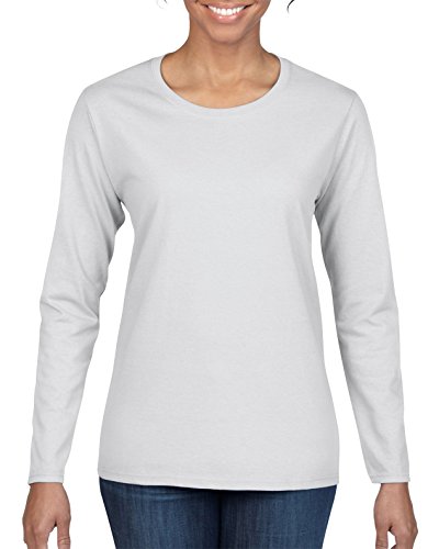 Gildan Damen Langärmeliges Schwerer Baumwolle, 2er-Pack T-Shirt, Wei, Small von Gildan