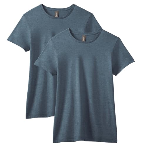 Gildan Damen Softstyle Baumwoll, Stil G64000l, Multipack T-Shirt, Dark Heather (2er-Pack), Groß von Gildan