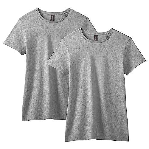 Gildan Damen Softstyle Baumwoll, Stil G64000l, Multipack T-Shirt, Grau-Sport Grey, Groß (2er Pack) von Gildan