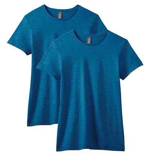 Gildan Damen Softstyle Baumwolle Style G64000l 2er Pack T-Shirt, Antike Saphir, Groß von Gildan