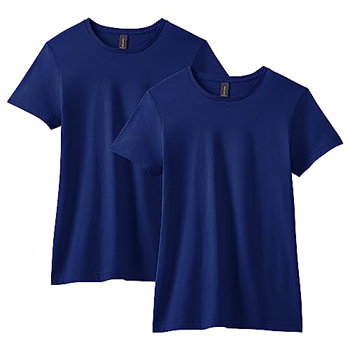 Gildan Damen Tailliertes Baumwoll, 2er-Pack T-Shirt, Navy, S von Gildan