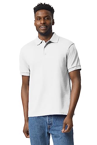 Gildan DryBlend Herren Polo-Shirt, Kurzarm (L) (Weiß) von Gildan