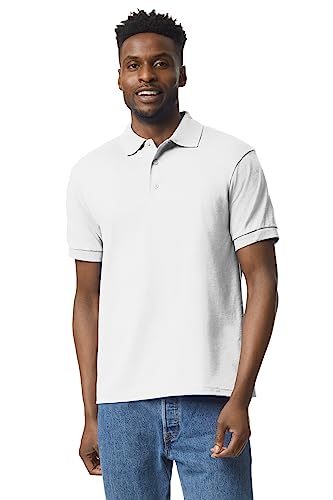 Gildan DryBlend Herren Polo-Shirt, Kurzarm (M) (Weiß) von Gildan