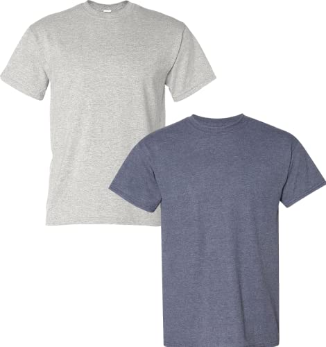 Gildan DryBlend Herren-T-Shirt aus 50 Baumwolle/50 Polyester, Ash/Heather Sport Dark Navy, X-Groß von Gildan