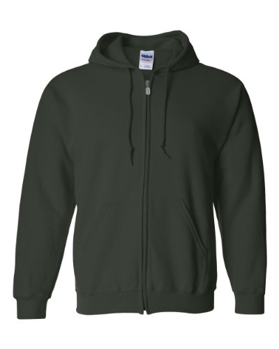 Gildan Erwachsene Fleece Zip Hoodie Sweatshirt Style G18600, Grün (Forest Green), XX-Large von Gildan